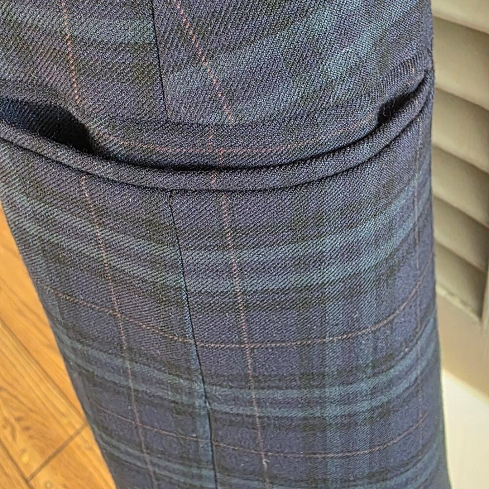 Aritzia Bataton Samuel Tartan Glen Plaid Green Navy Blazer Sz0 - Picture 6 of 8